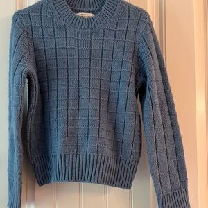 American Eagle Textured Blue Crew Neck Sweater